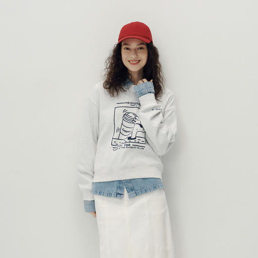 [商场同款]森马JUJU联名卫衣女落肩宽松秋季2025新款趣味图案衣服 商品图2