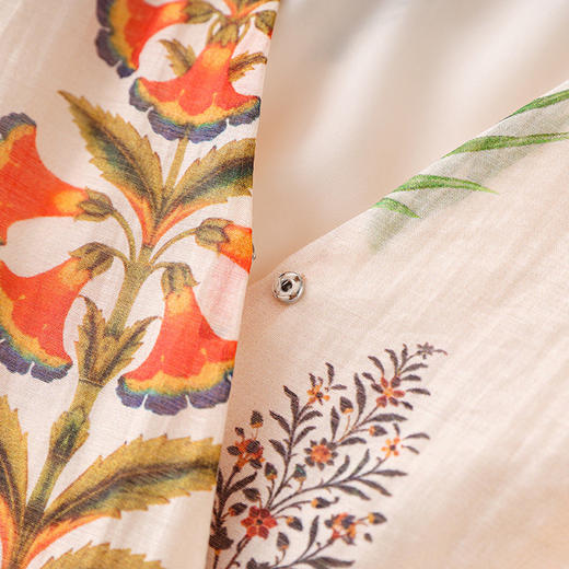 「高货wl」全新升级【铂金会员358/天猫479/差价121】(91843)洛诗琳气质印花连衣裙2025夏季收腰显瘦不规则荷叶连衣裙 商品图2