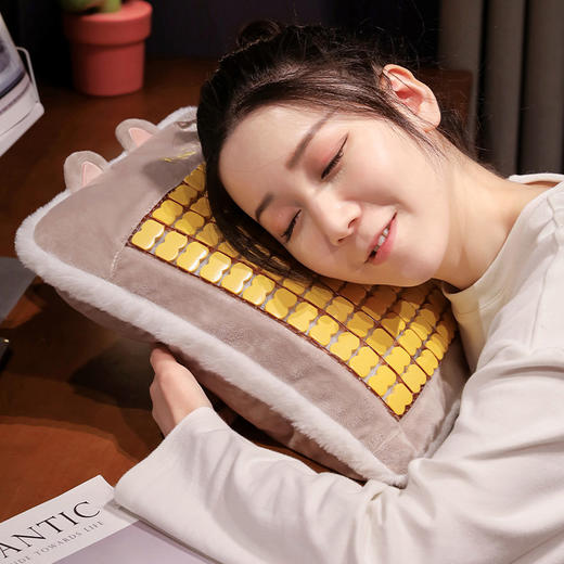 自然醒竹席款抱抱猫抱枕沙发靠枕床头汽车靠背垫女生睡觉抱枕车用夏QYL 商品图13
