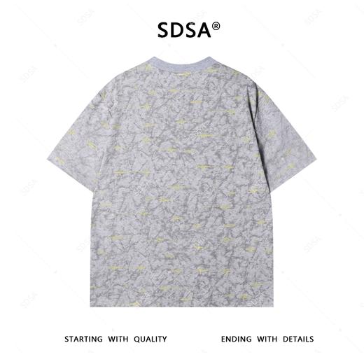 SDSA夏季新款男士痞帅撞色割破印花设计圆领短袖T恤百搭时尚上衣 商品图5