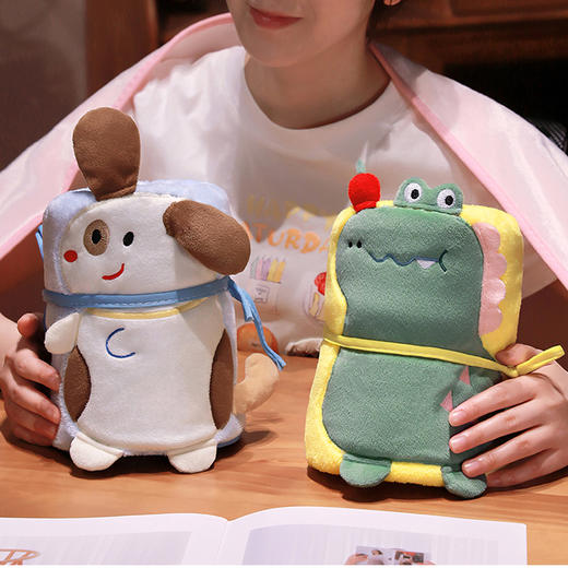 自然醒多巴胺动物午睡小毯办公室毯子薄款沙发空调毯宿舍单人盖腿卷毯QYL 商品图12