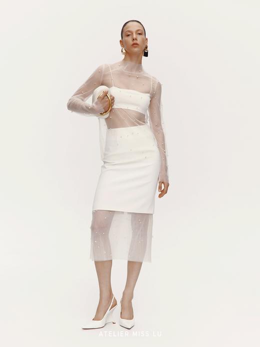 【银河闪烁】珍珠点缀透视重工纱纱上衣 商品图2