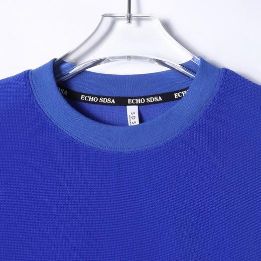 T4343SDSA秋季新款男士痞帅纯色亲肤玉米格设计圆领长袖T恤百搭时尚 商品图2