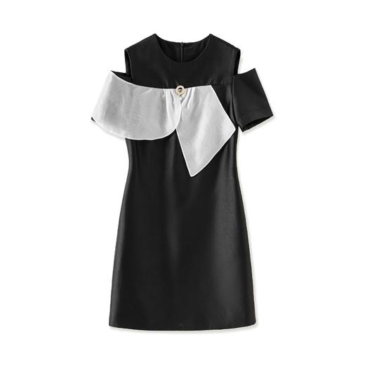 「高货wl」全新升级【铂金会员358/天猫479/差价121】(90732)洛诗琳优雅气质拼接连衣裙2025夏季新款遮肉显瘦A字裙女 商品图4