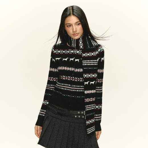 Ariseism 美式复古设计感圆领套头毛衣女秋季新款上衣 商品图1