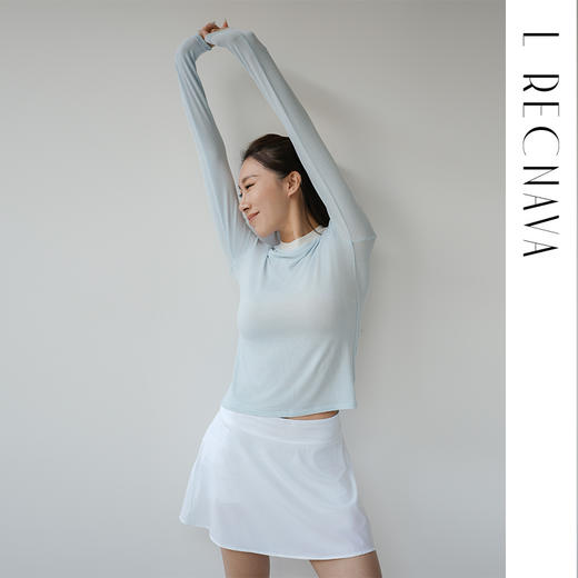 L RECNAVA 撞色领口假两件长袖 亲肤软糯 弹力不变形人棉打底衫 商品图8