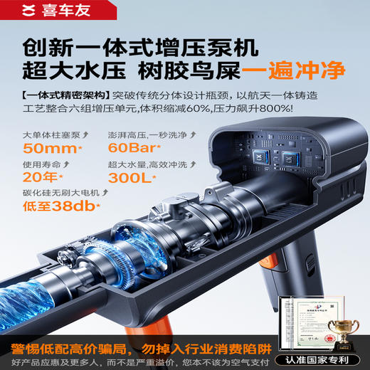 喜车友超mini航天级一体无线速洗机 创新一体式增压泵机 高压去污 两年质保（下单72小时发货） 商品图2