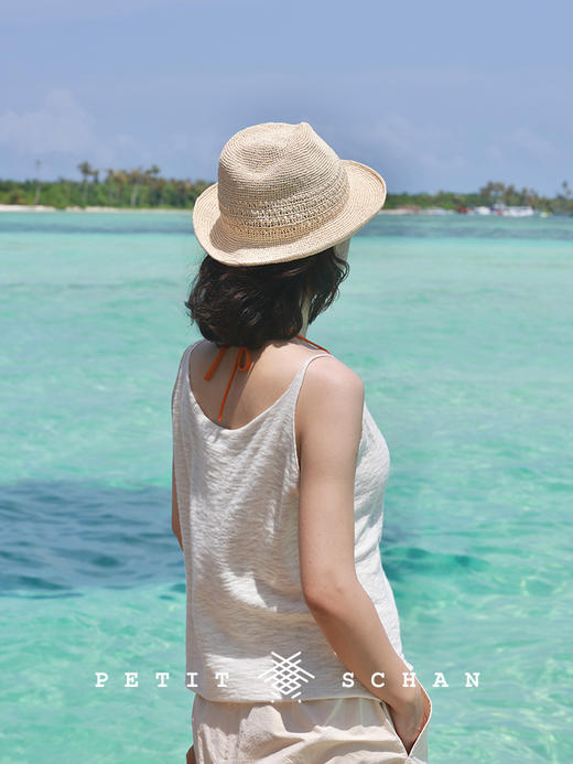 PETIT SCHAN小闪 #083  La La City 爱乐之城 手工编织纸草镂空度假感草帽小礼帽 商品图10