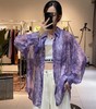 NC花色下摆不规则长袖衬衫50519（紫）夏季152530210321 商品缩略图0