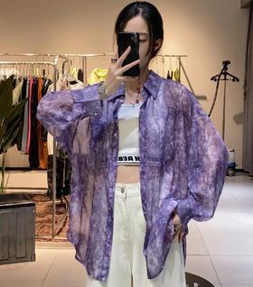 NC花色下摆不规则长袖衬衫50519（紫）夏季152530210321