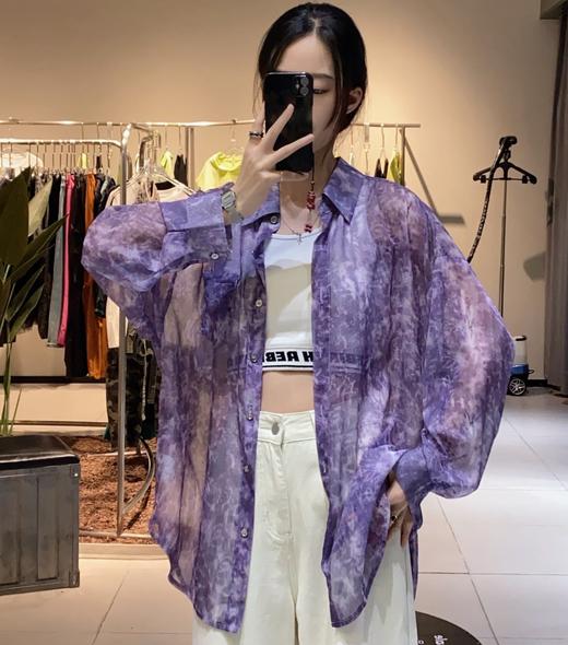 NC花色下摆不规则长袖衬衫50519（紫）夏季152530210321 商品图0