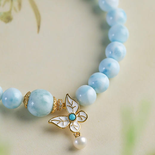 仲夏印象 天然海纹石蝴蝶清新手串 商品图4