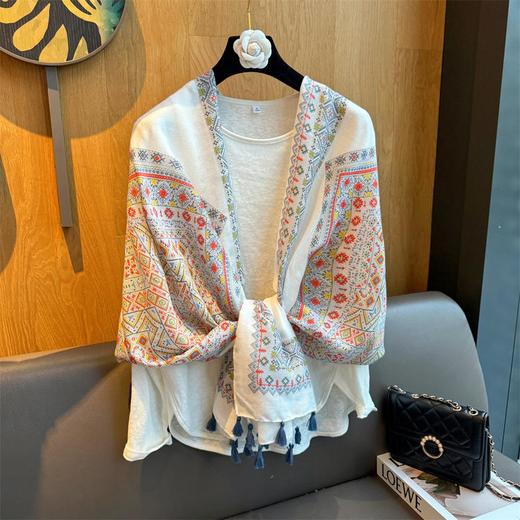 【敦煌流苏披肩】四季文艺民族风复古防风防晒拍照两用丝巾 商品图1