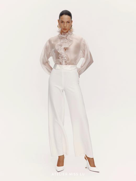 【翻页月光】腰部两穿设计高腰阔腿长裤 商品图3