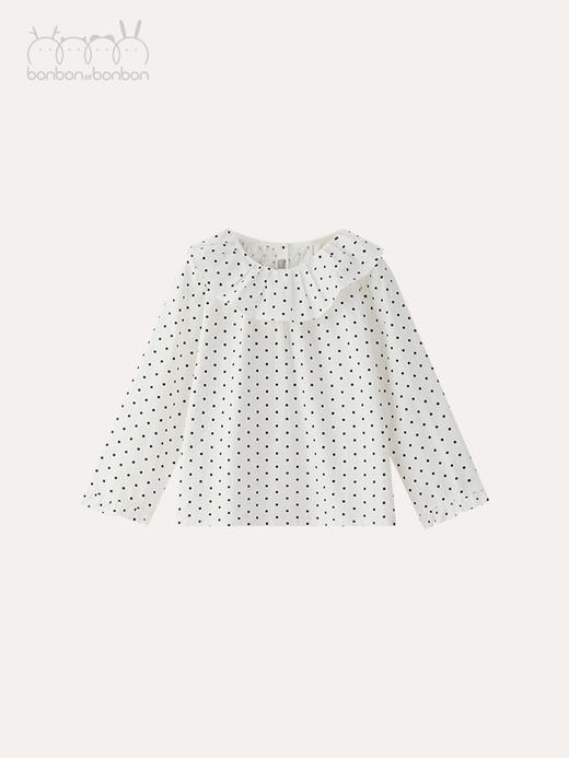 俏皮波点花边领上衣 商品图1