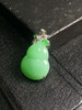 【FC0005】18K金镶嵌翡翠苹果绿葫芦吊坠 色甜均匀  完美精致 裸石尺寸：22.5*17.3*3.6mm 商品缩略图3