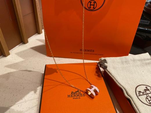 D072437时尚单品珐琅弧形H项链玫瑰金可调节链子 商品图7