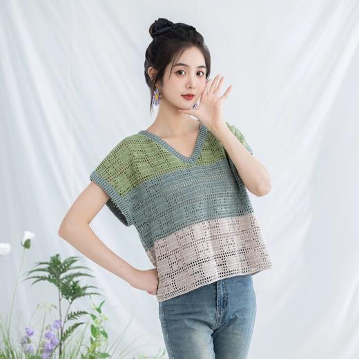 苏苏姐家简兮方格上衣手工编织自制diy钩针衣服材料包毛线团蕾丝线 商品图2