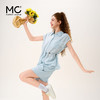 mc2无袖翻领小衫配短裤仿棉麻套装女两件套夏新款时尚洋气小个子 商品缩略图2