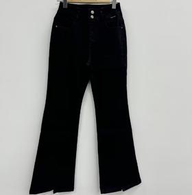 Z2 纽扣腰抓绒牛仔喇叭裤41015（黑） 冬季 944030010321