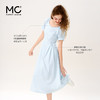 mc2V领腰部褶皱净色连衣裙女装夏季新款中长款今年流行巨好看 商品缩略图1