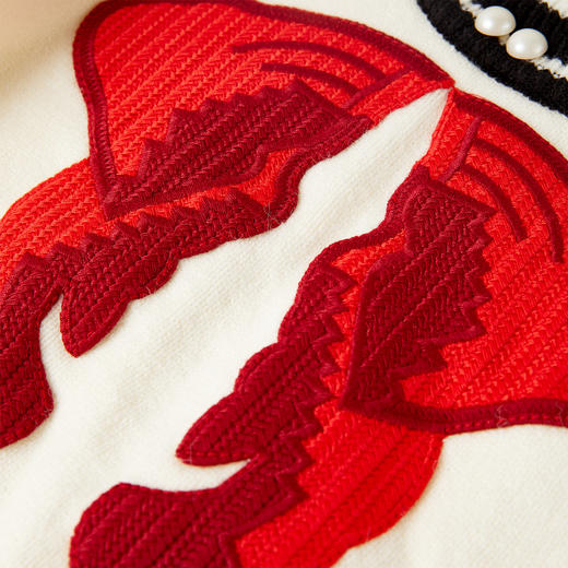 【辛巴娜娜】simbanana童装女中大童春秋款蝴蝶结嵌花毛衣 商品图3