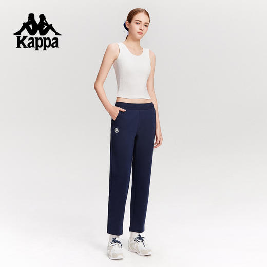 Kappa卡帕背靠背运动裤女款2025新款秋季直筒裤休闲针织跑步裤子K0F62AK31 商品图4
