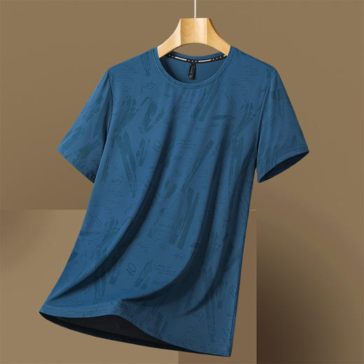 【DSK】大依优型大码冰丝短袖T恤夏季情侣舒适体恤薄款透气运动健身速干跑步上衣男士 商品图2