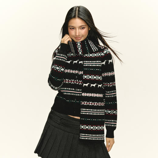 Ariseism 美式复古设计感圆领套头毛衣女秋季新款上衣 商品图2