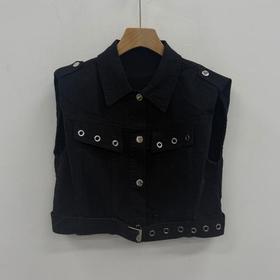 ZC翻领小版型牛仔马夹50625（黑）秋季 253050050321