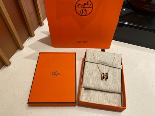 D072437时尚单品珐琅弧形H项链玫瑰金可调节链子 商品图13