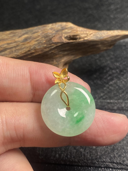 【FC0001】18K金镶嵌翡翠平安扣吊坠 商品图2