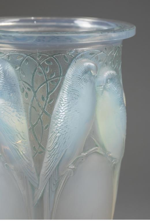 独角鹿西洋古董法国顶级水晶工坊莱俪LALIQUE设计出品「CEYLAN 鹦鹉」主题欧泊水晶花瓶 商品图4