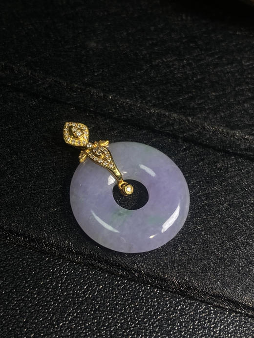 【FC0020】18K金镶嵌翡翠紫环吊坠 色泽娇艳 优雅大方 商品图3