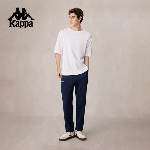 Kappa卡帕背靠背运动裤男款2025新款秋季直筒裤休闲针织跑步裤子K0F52AK31 商品图4