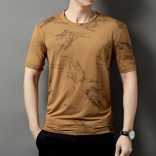 【DSK】大依优型大码冰丝短袖T恤凉感圆领潮牌加大码宽松速干男士上衣 商品图3