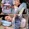 自然醒泡泡格子冰丝双面午睡枕小学生教室桌上趴睡枕午休神器睡觉枕头抱枕QYL 商品缩略图5