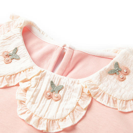 【辛巴娜娜】simbanana商场同款女童卫衣儿童春秋新款小童纯色花边领套头衫 商品图3