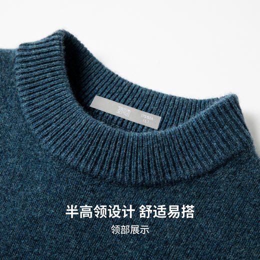 【100%绵羊毛】圣得西男士基础款型重磅羊毛衫2025秋季新款舒适百搭毛衣 商品图6
