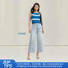 【八分威化裤】simplepieces夏新款SPS牛仔裤女浅色四面弹阔腿裤 商品缩略图3