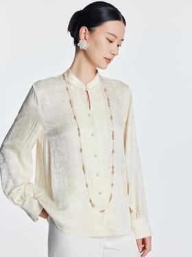 凯喜雅 新中式长袖衬衫 100%桑蚕丝