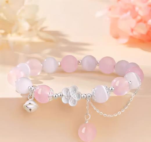 银925桃花粉晶手链 商品图0