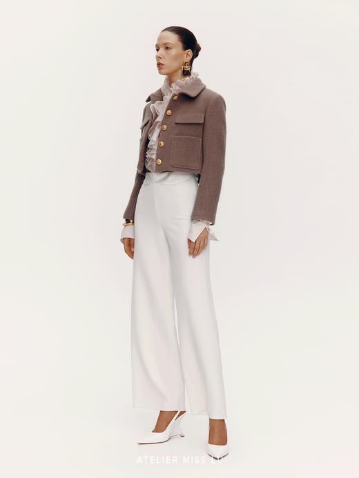 【哥本哈根暮色】复古花扣绵羊毛造型短外套 商品图2