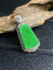 【FC0007】18K金镶嵌翡翠阳绿无事牌吊坠 种好色阳  款式精美 商品缩略图0