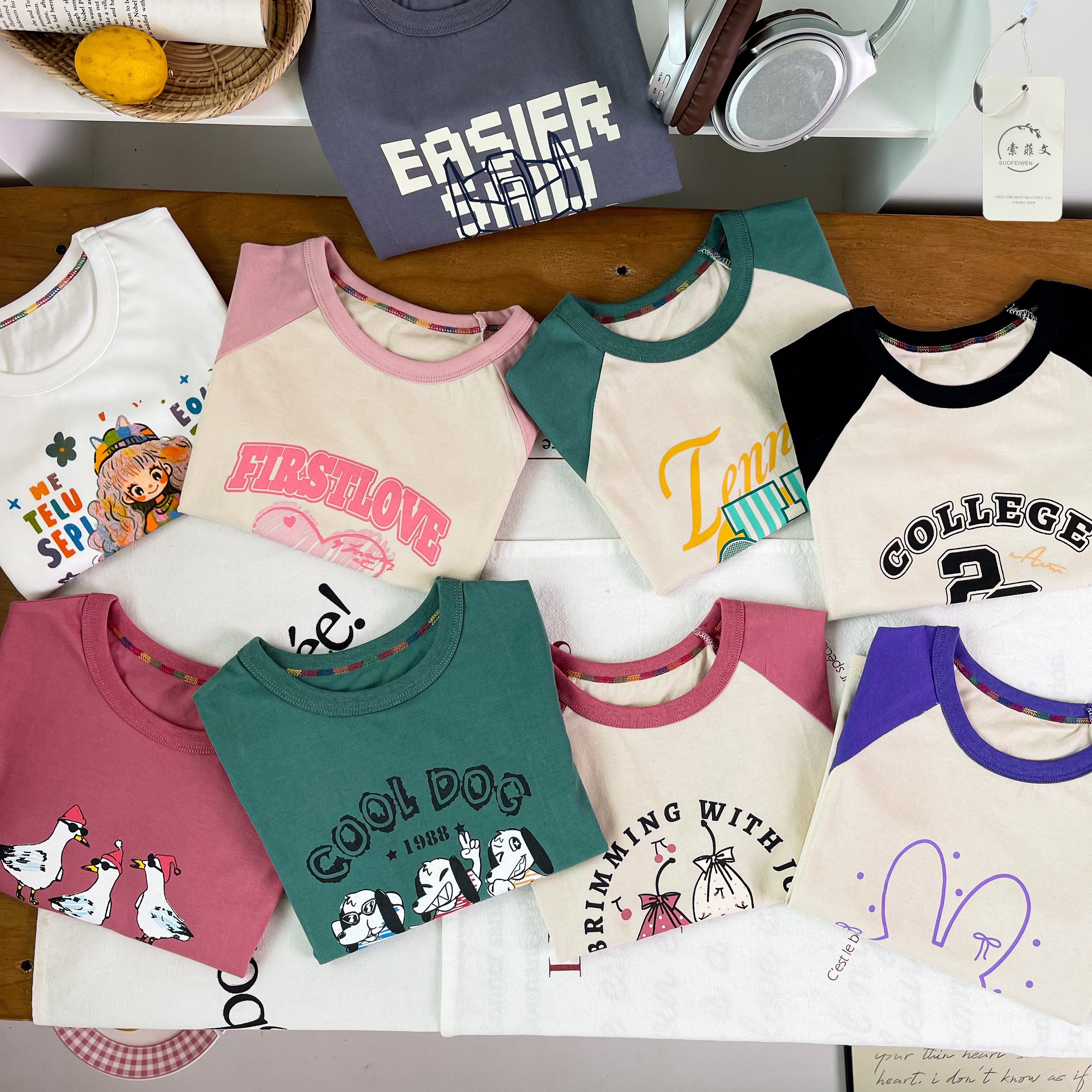 【含泪甩！骨折清仓39.9到手3件】可优鼠精梳棉儿童短袖T恤 A类品质亲肤舒适 24个款式下单花色任选