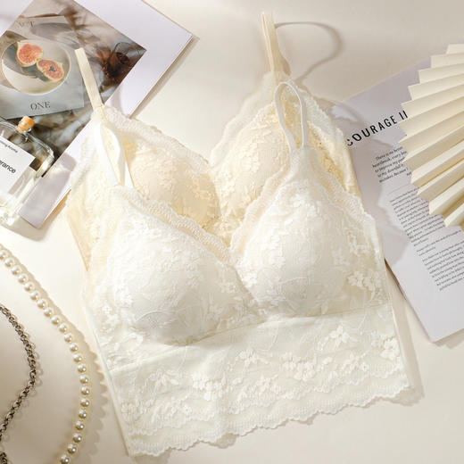 绮梦花漾 吊带背心(VIP)【带胸垫性感蕾丝美背】免穿文胸V领蕾丝吊带内搭外穿打底背心 商品图10