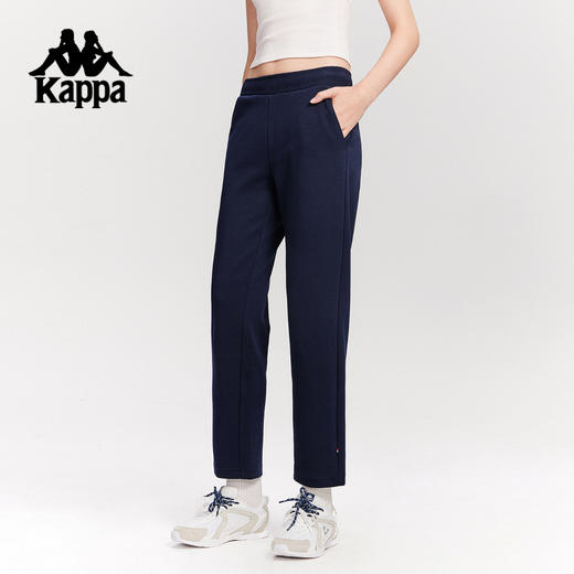 Kappa卡帕背靠背运动裤女款2025新款秋季直筒裤休闲针织跑步裤子K0F62AK31 商品图3
