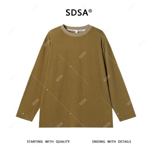 T4343SDSA秋季新款男士痞帅纯色亲肤玉米格设计圆领长袖T恤百搭时尚 商品图1