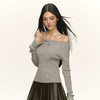 Ariseism 美式复古设计感一字肩毛衣女秋季新款上衣 商品缩略图2