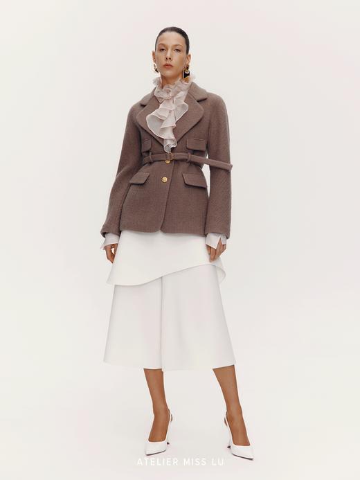 【巴黎余温】圆肩设计复古翻领造型绵羊毛西装外套 商品图3